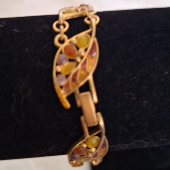 A Vintage Lauren Conrad Women's Bracelet Leaves Rhinestones Granny Core - Picture 5 of 7